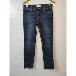 Free People Women's Jeans Size 27 Mid Rise Slim Straight Leg Dark Wash Denim